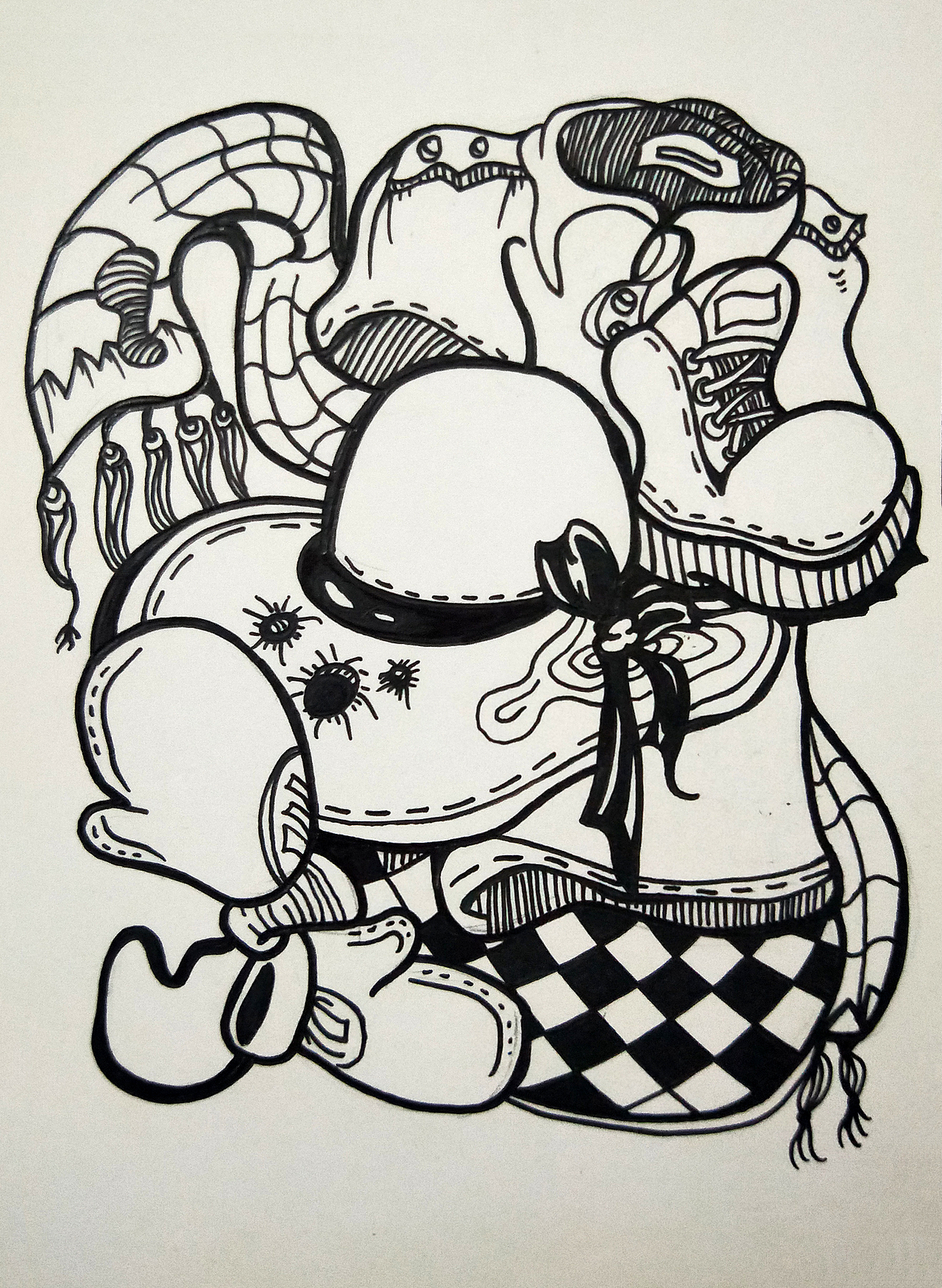 手绘黑白装饰插画（图ZMTI3NTQzOTM2） - 创作习作 - 站酷设计师小惠惠Y原创素材 - 站酷ZCOOL