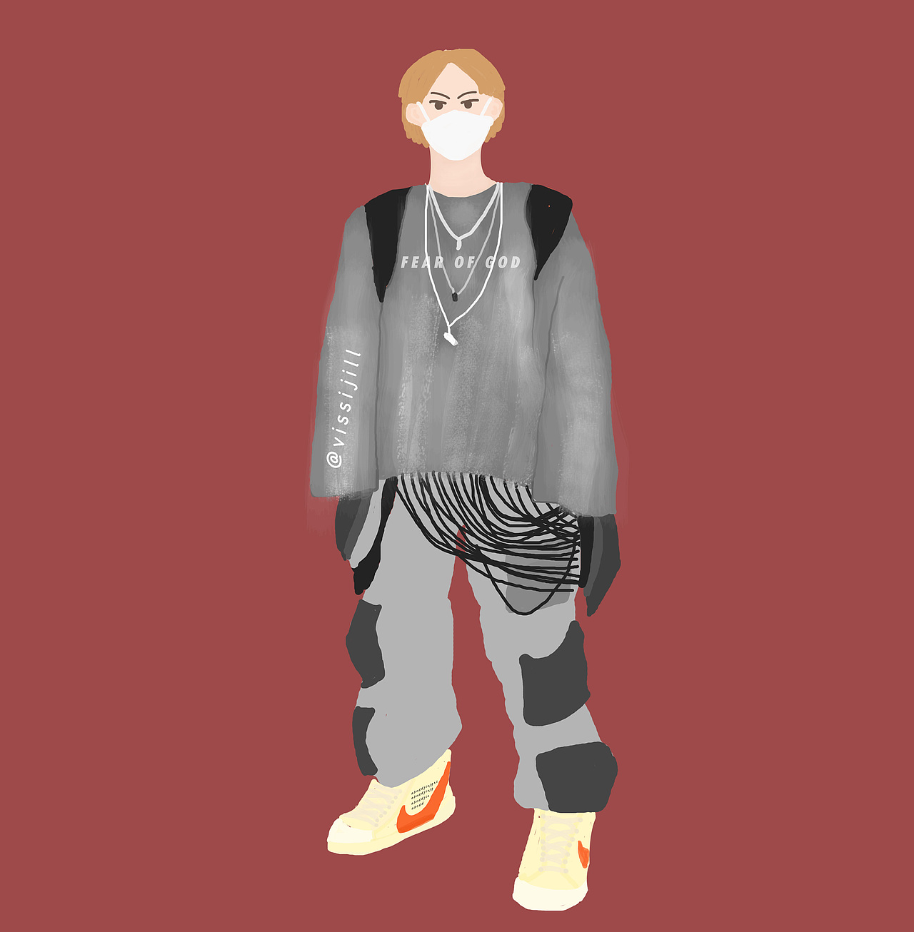 潮流穿搭插画-人物