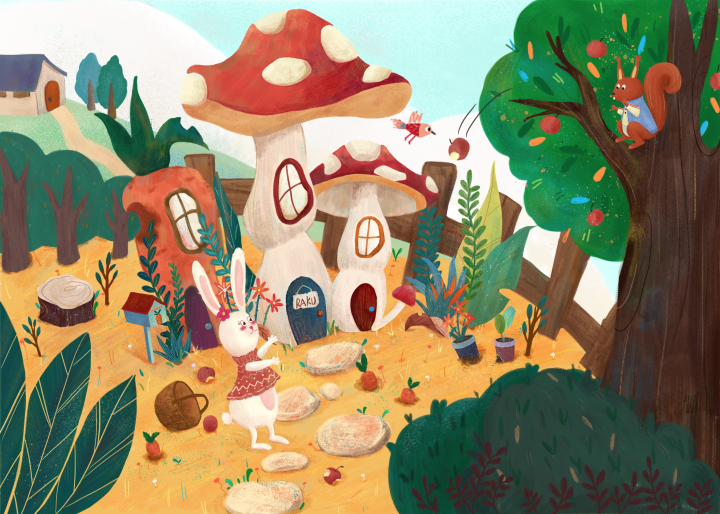 儿童画～蘑菇房 - 堆糖，美图壁纸兴趣社区