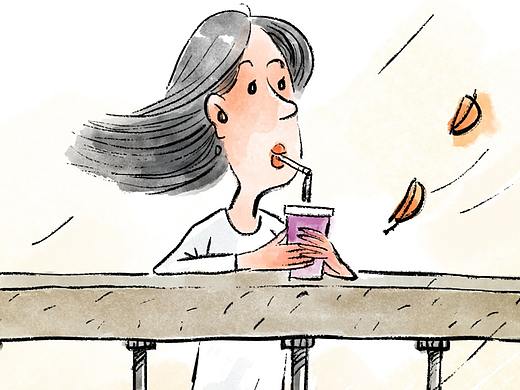 漫画：伞终于打开，衣服早已湿透