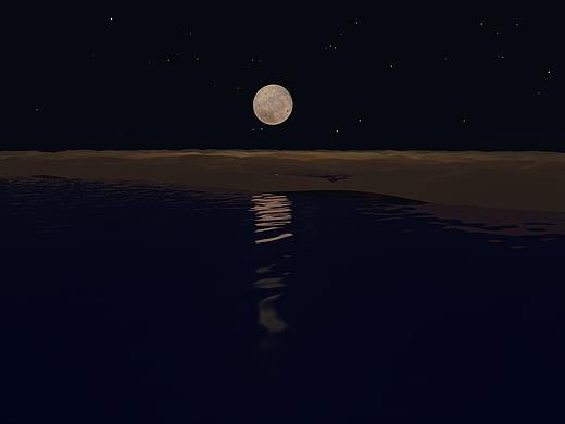 灵感来自阿拉善无人区夜晚（c4d学习一周后的效果）