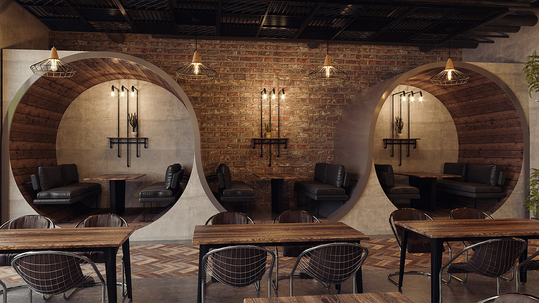 工业风餐厅设计|极为时尚复古的空间