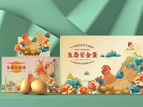 “冀翼”河北省鸡蛋集合品牌插画包装设计