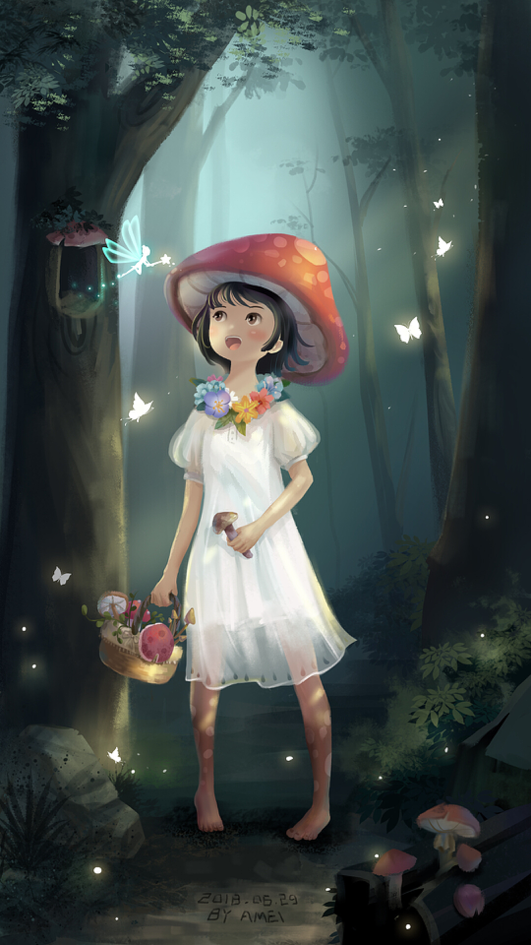 采蘑菇的小姑娘 - 高清图片，堆糖，美图壁纸兴趣社区
