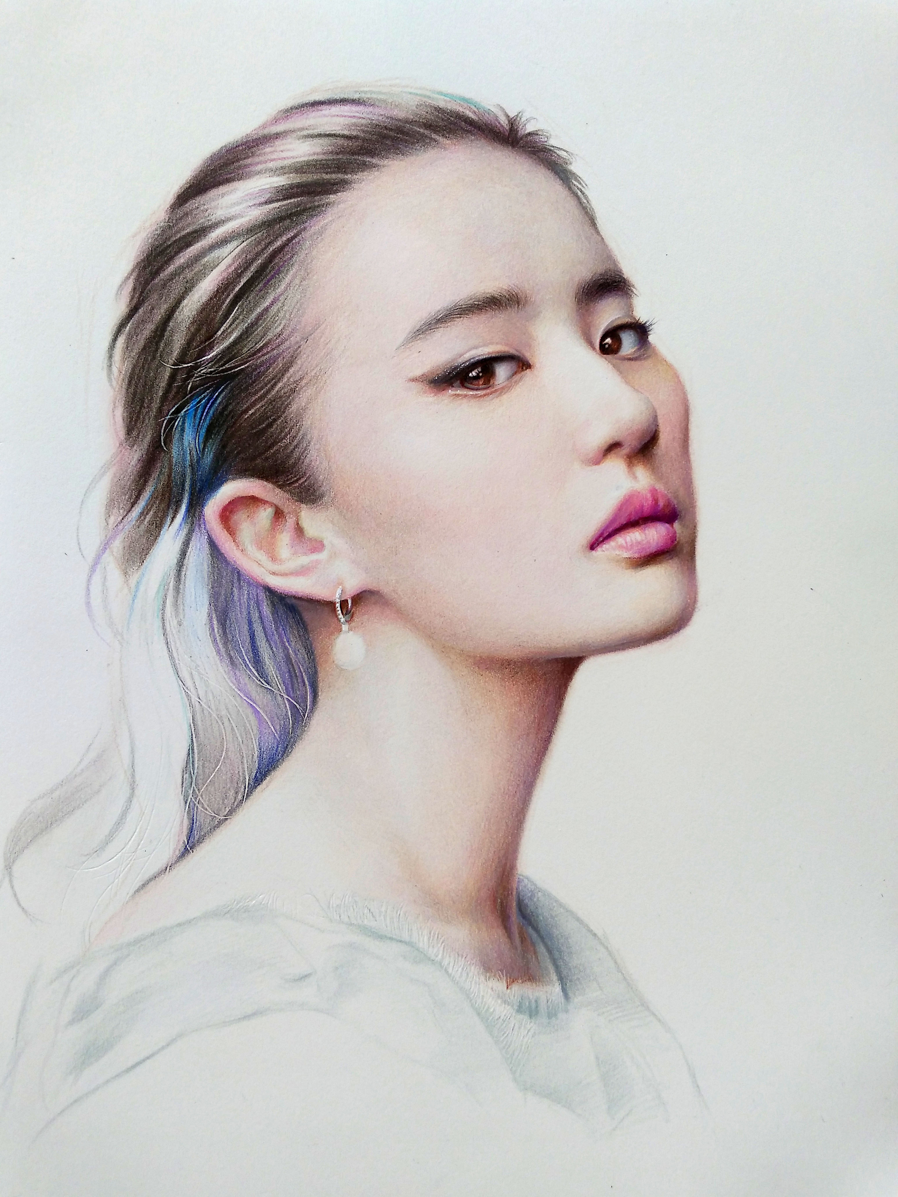 彩铅刘亦菲