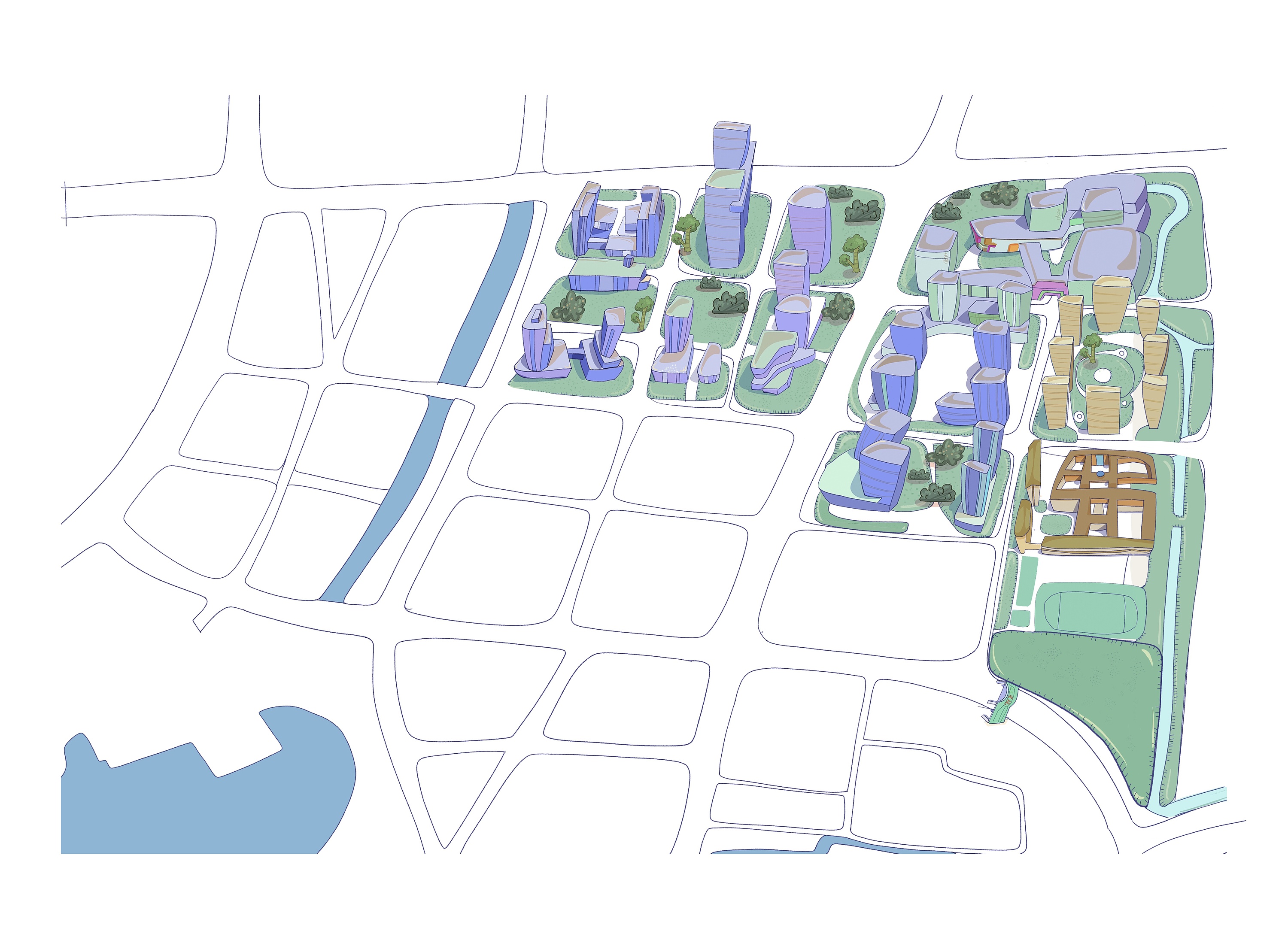 《艺尚小镇》手绘地图设计