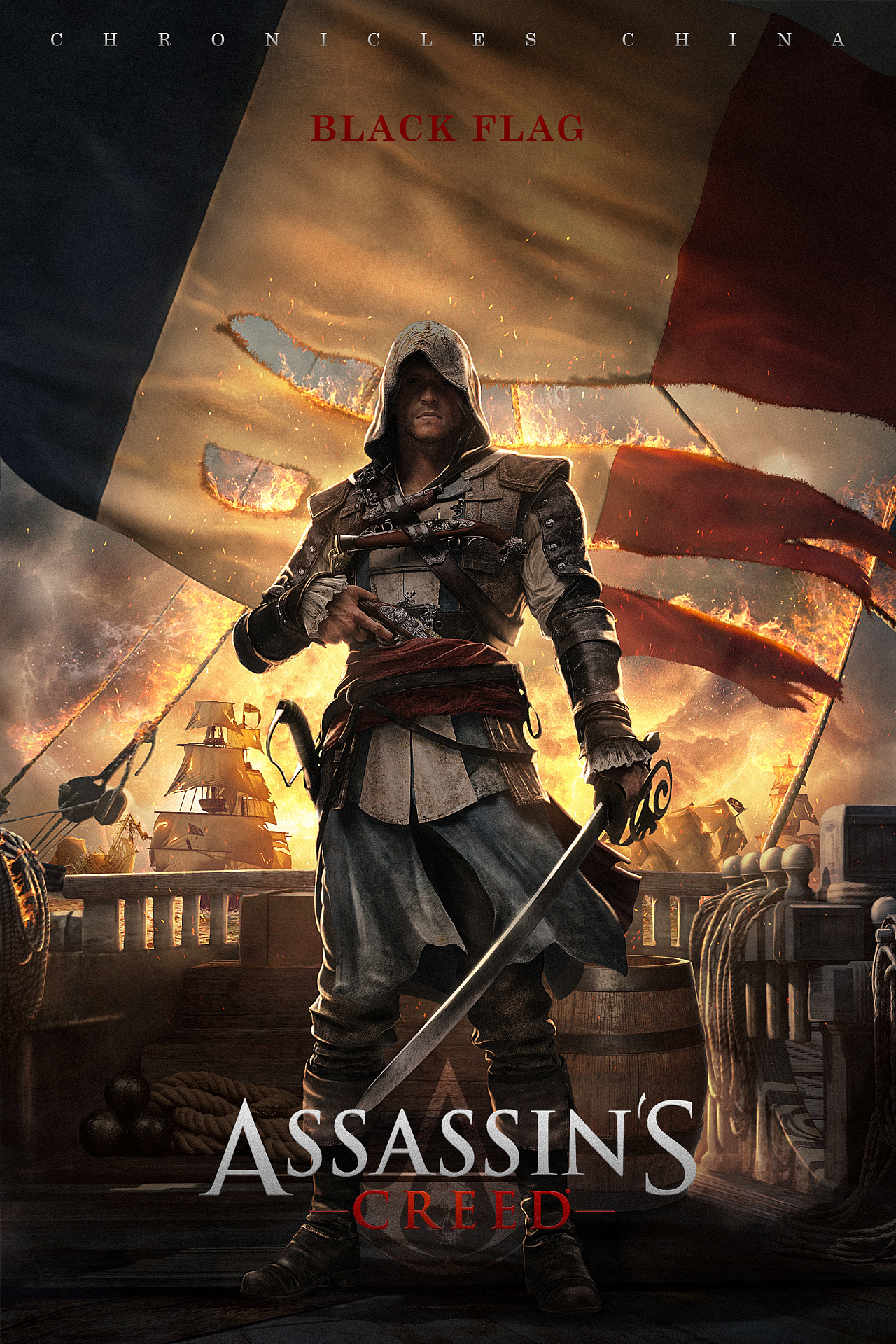 assassinscreed刺客创意合成海报