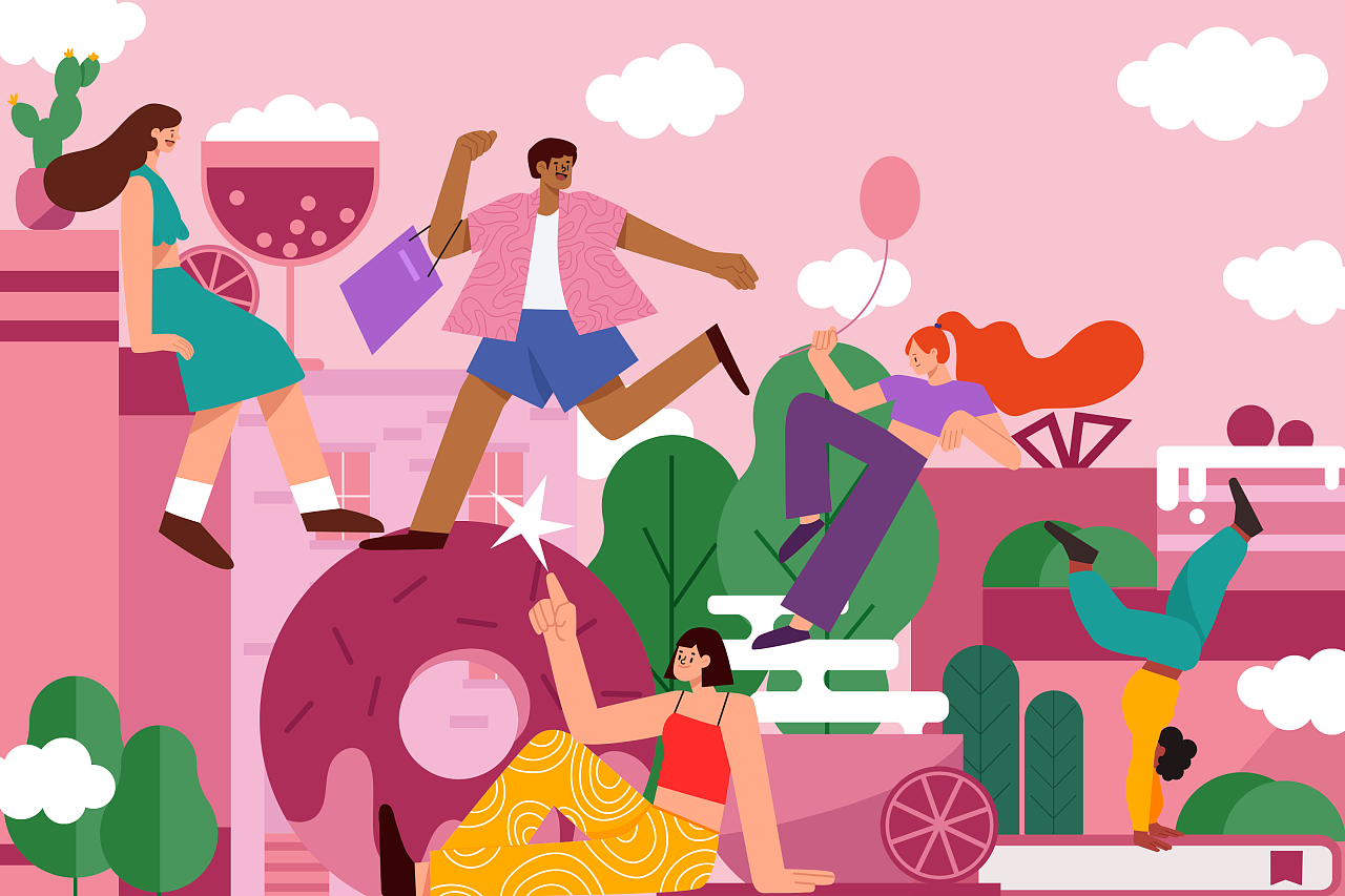 一些扁平风格的插画|插画|商业插画|阿e漫游日记 - 原创作品 - 站酷