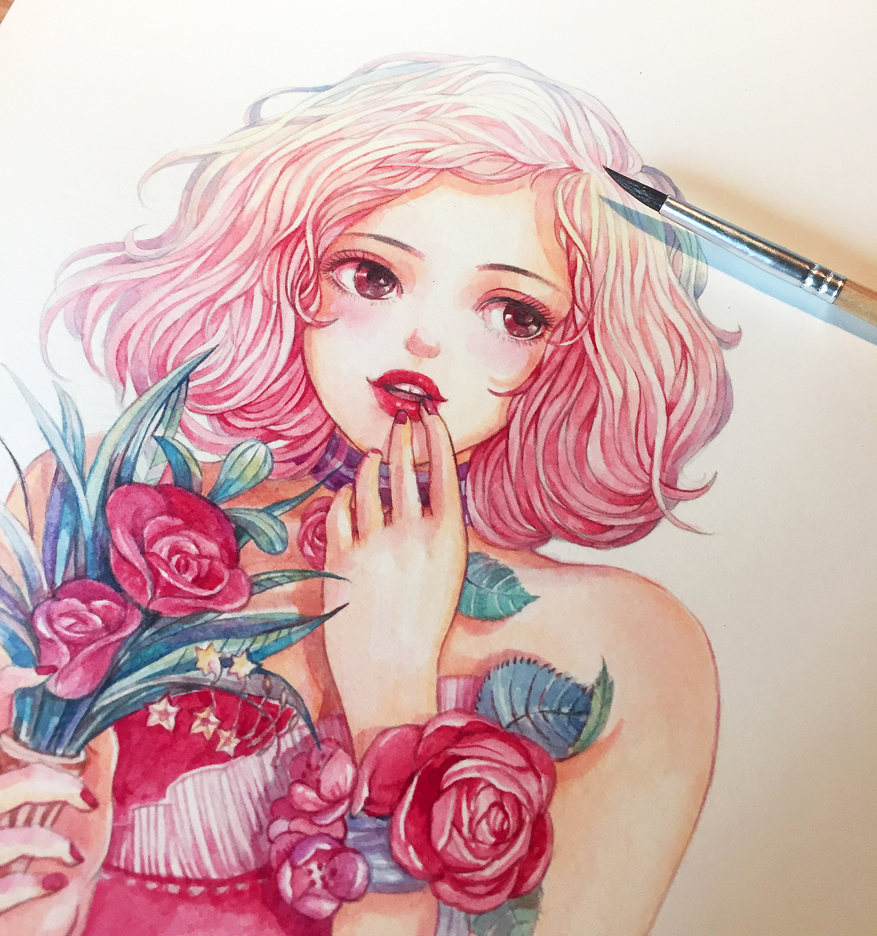 水彩人物 美女 水彩练习心得