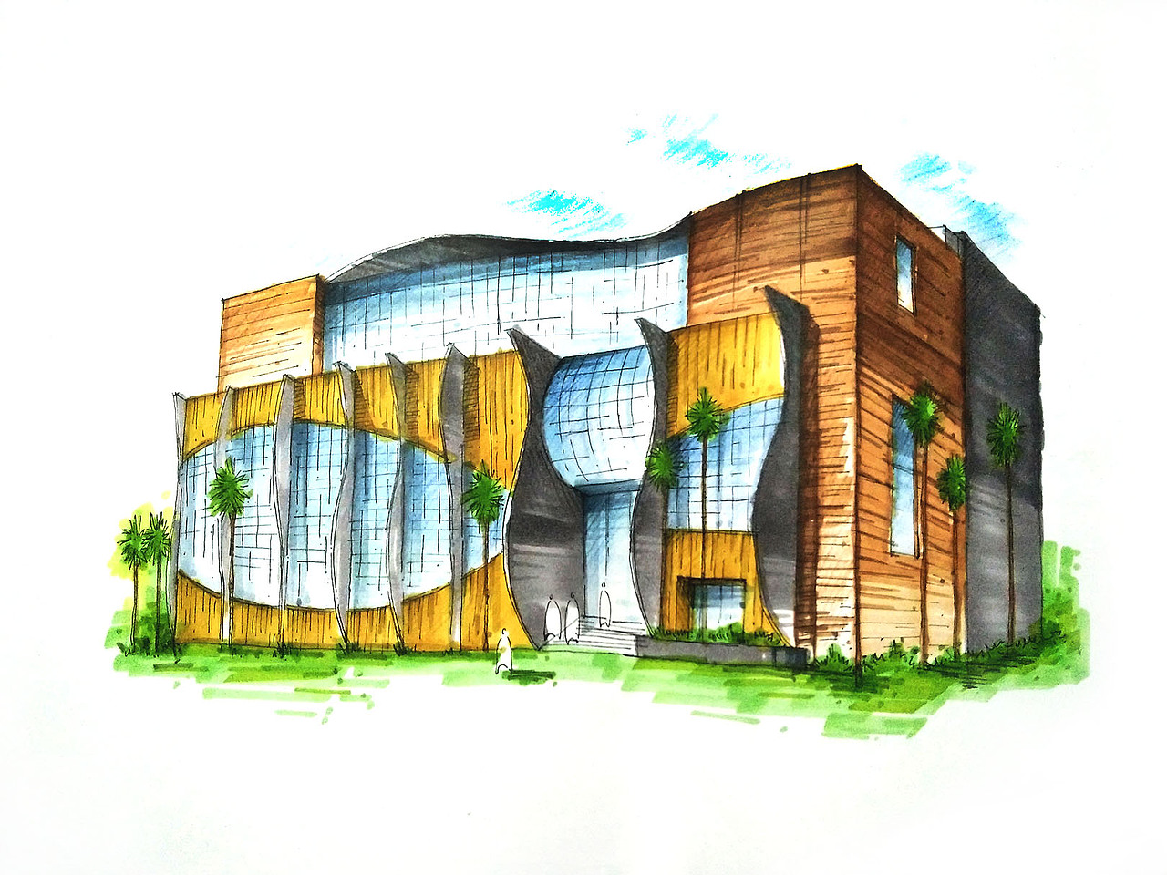 建筑手绘（图ZMTA2MjM4MDY4） - 建筑设计 - 站酷设计师浅度微微笑原创素材 - 站酷ZCOOL