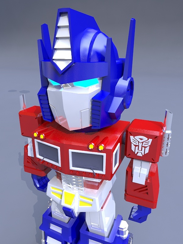 q版擎天柱3d建模(附带部分过程图)