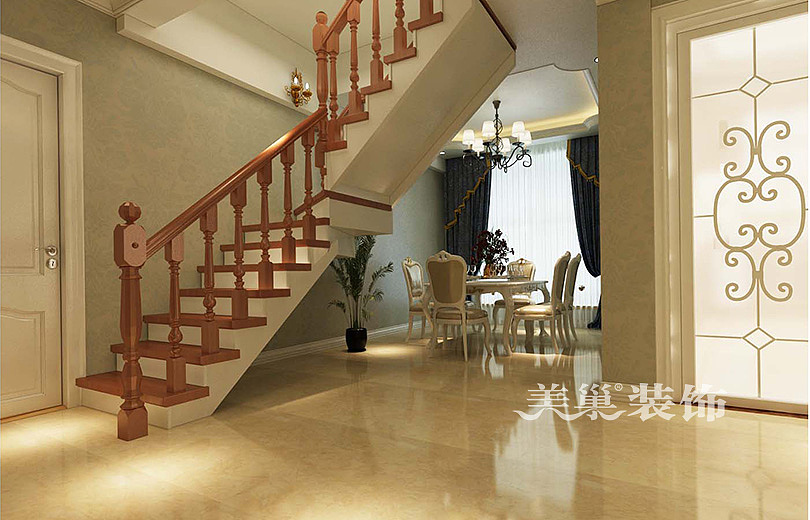 许昌健发御园复式户型简欧风格案例——楼梯设计
