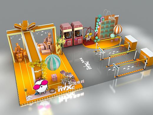 商场中庭活动美陈dp点3d效果图设计制作