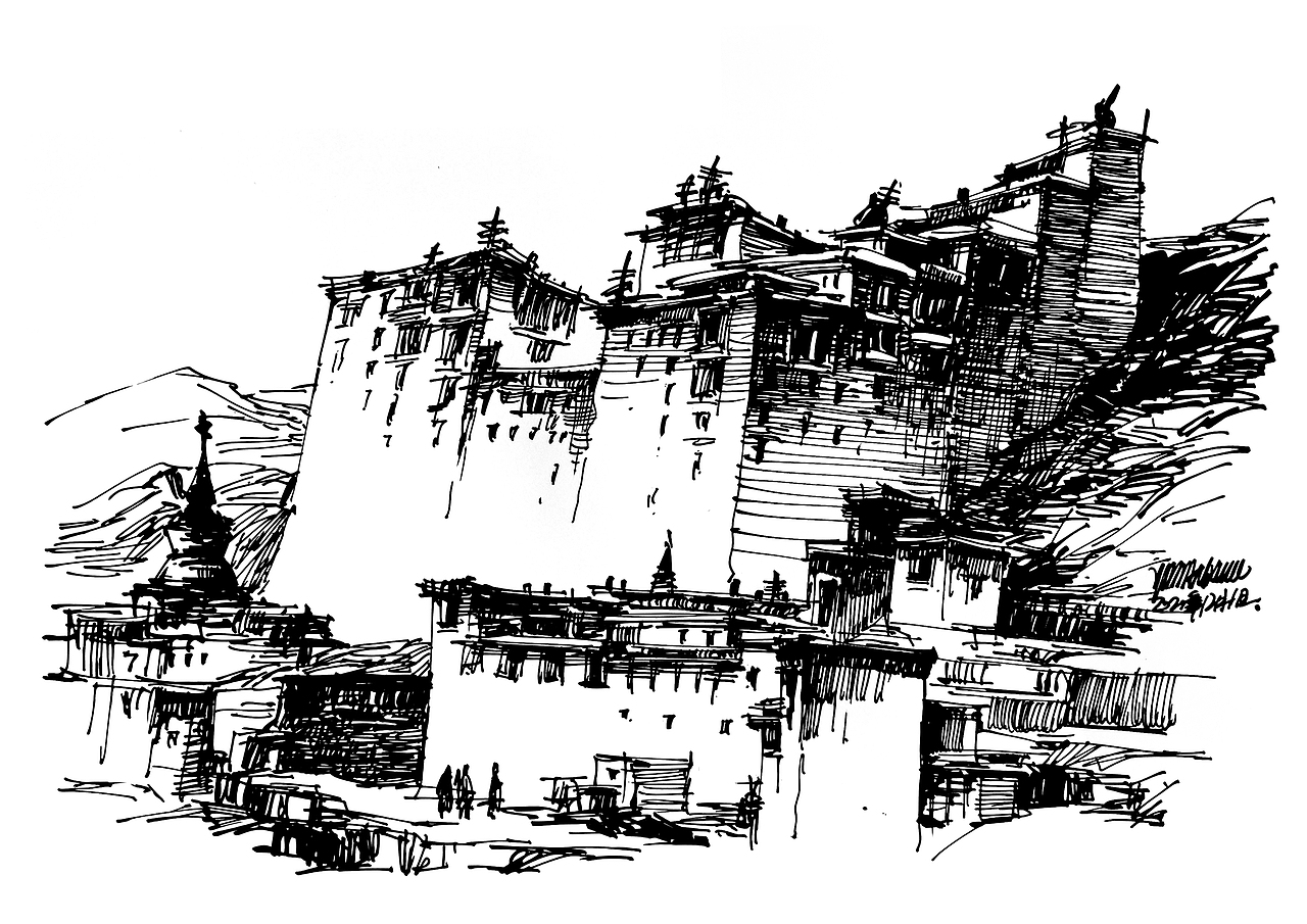 笔尖下的黑白世界-白鹿猿钢笔速写作品(2020精选)|纯艺术|绘画|白鹿猿