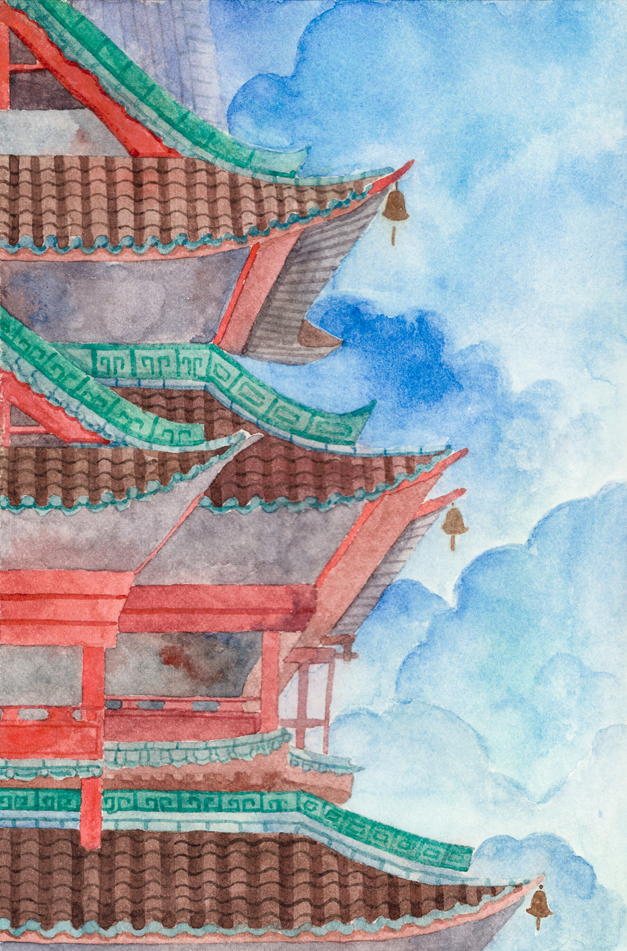 古风插画-长安夜