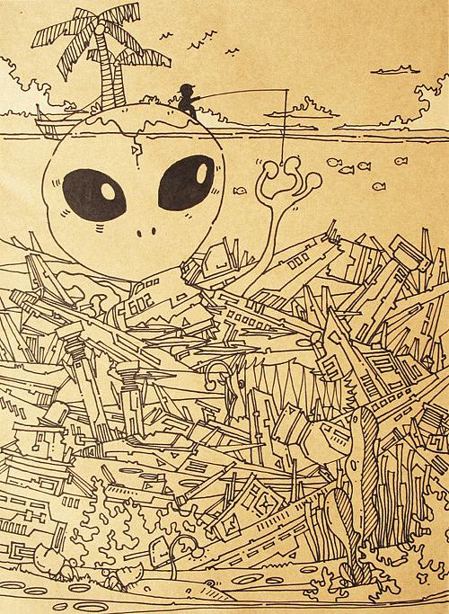 画在牛皮纸上的画（图ZNzA1ODg=） - 艺术插画 - 站酷设计师机器蚊子原创素材 - 站酷ZCOOL