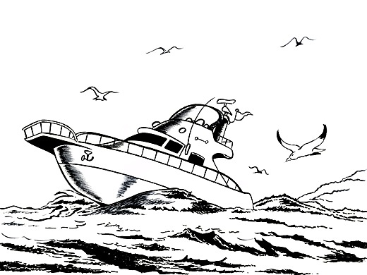 出海航行插画-商业插画3年前农家乐趣插画-商业插画3年前恢弘的城堡