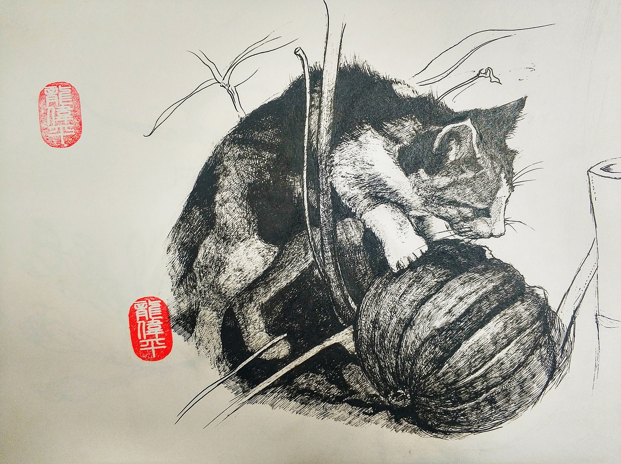 素描猫咪（图ZMTk5MTE0NTI0） - 儿童插画 - 站酷设计师龙伟平原创素材 - 站酷ZCOOL
