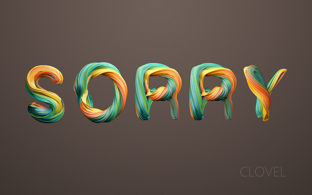 【C4D每日一学015】趣味彩色笔刷文字