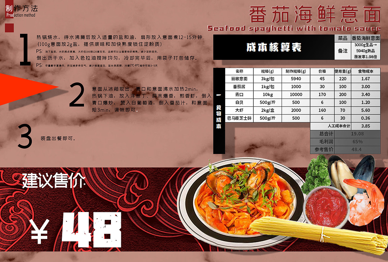 意面、意大利面、成本核算方案（图ZMjQxODE1OTY4） - 海报 - 站酷设计师高先生IUPAC原创素材 - 站酷ZCOOL