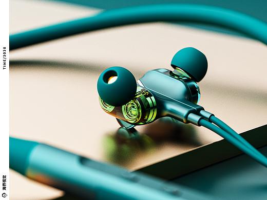 产品渲染【铂典X09颈挂耳机丨乐心X12线控耳机】