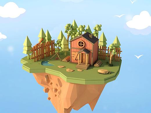 low poly练习C4D