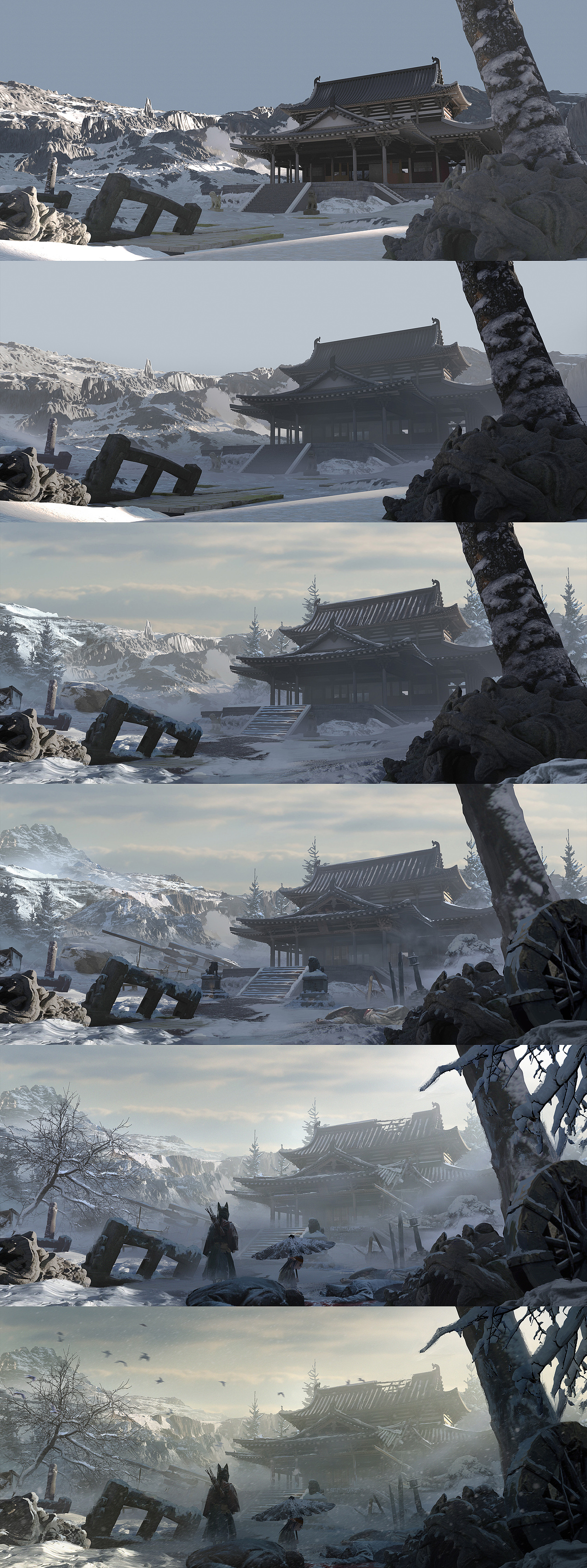 《妖面行》- 破败寺庙（图ZMjU3NzU3Mzcy） - 概念设定 - 站酷设计师俊灵WJL原创素材 - 站酷ZCOOL