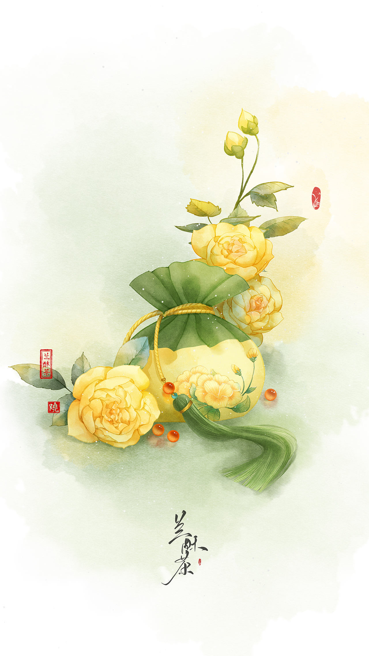 手绘月季荷包（图ZMzU1NzA0Mzk2） - 创作习作 - 站酷设计师画玉衡原创素材 - 站酷ZCOOL