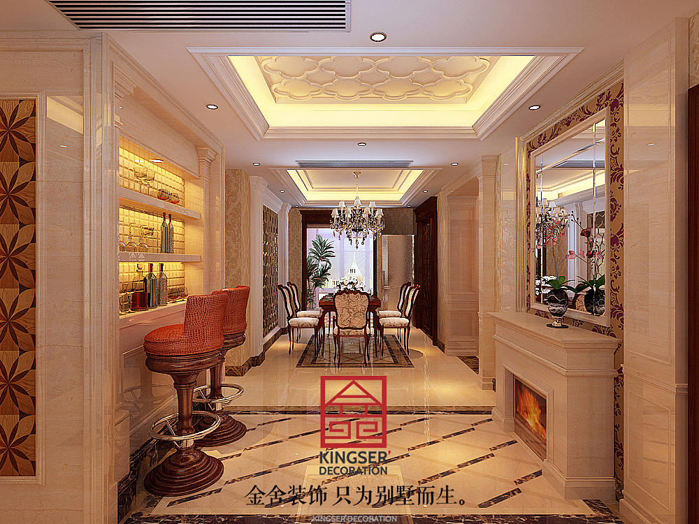 【国际城四期小区-142㎡三室两厅装修效果图欧式浪漫主义风格】-金舍装饰