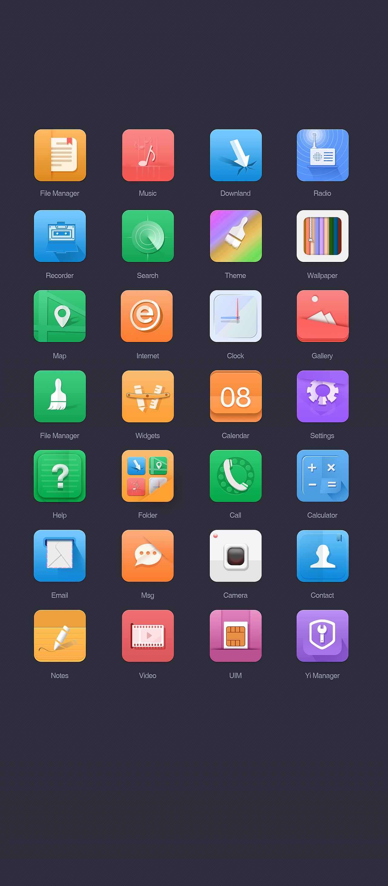 手机图标扁平icons（图ZMzgzNjQ3MTY=） - 图标 - 站酷设计师saintkl原创素材 - 站酷ZCOOL