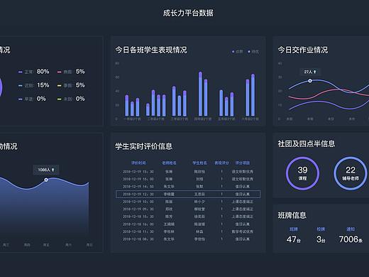 Web设计-dashboard数据可视化后台界面铺展图
