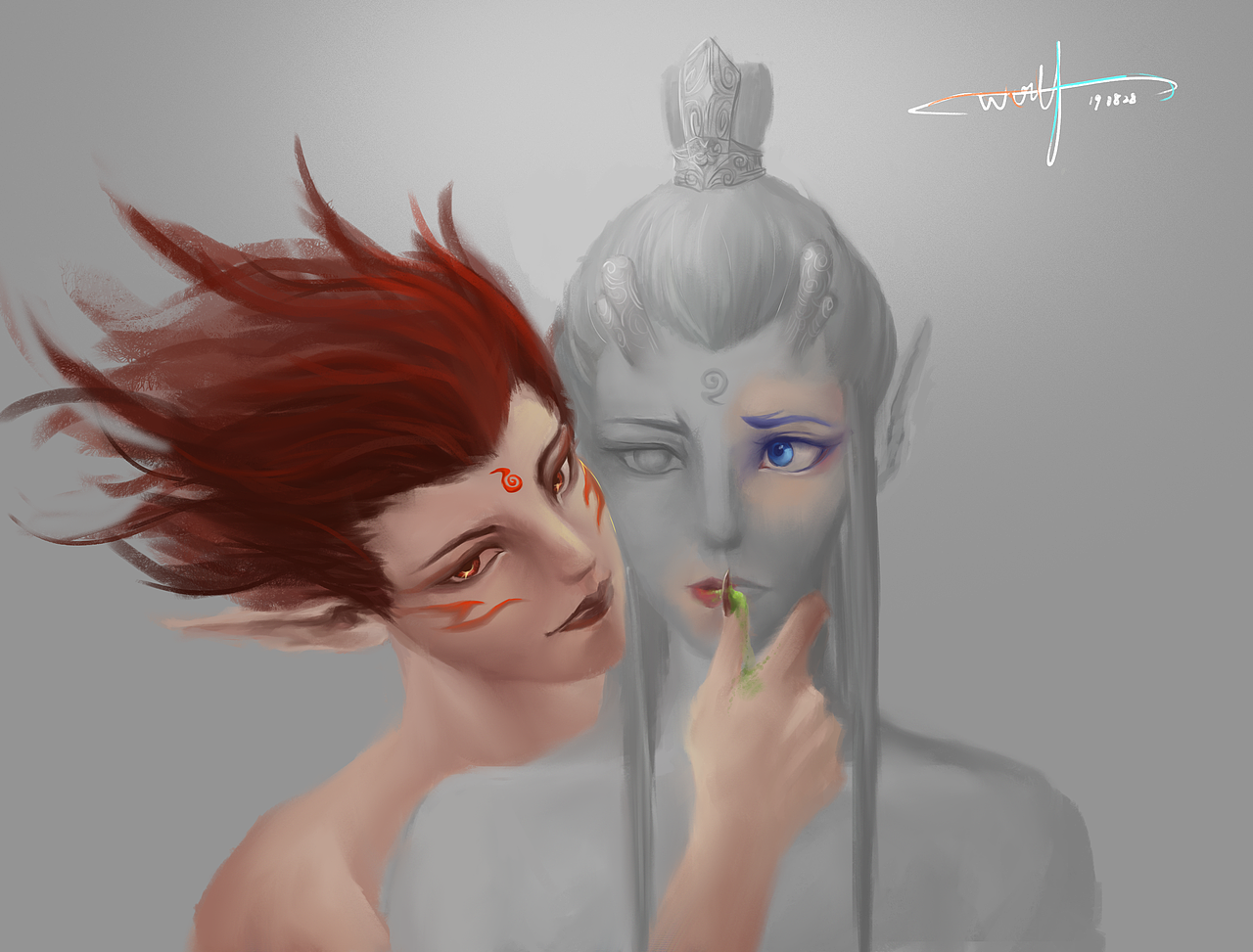 敖丙&哪吒（图ZMTc0MDYyNDMy） - 新锐潮流插画 - 站酷设计师狼纵儿原创素材 - 站酷ZCOOL