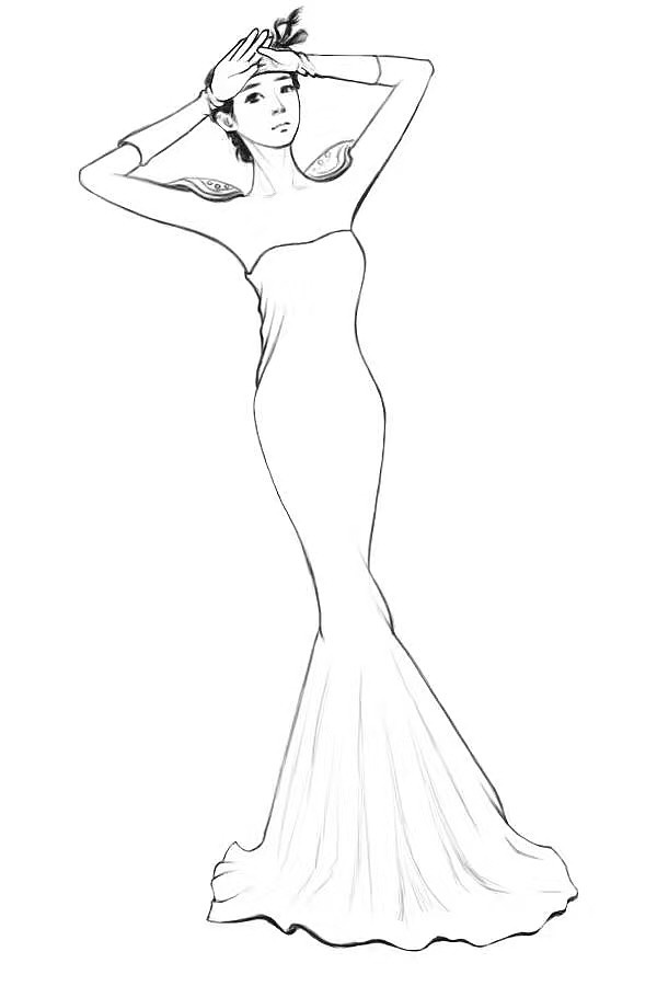 手绘美女，人物卡通写实（图ZNjI3NzI4Njg=） - 创作习作 - 站酷设计师一个桔子皮皮原创素材 - 站酷ZCOOL