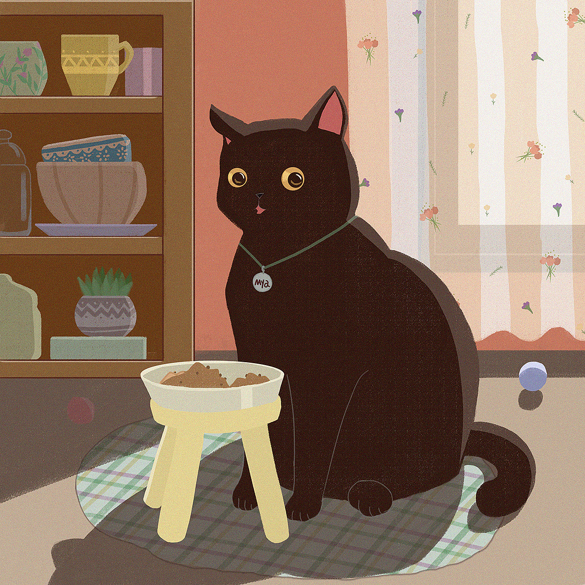温暖治愈系萌猫咪——临摹自韩国插画师 limduey
