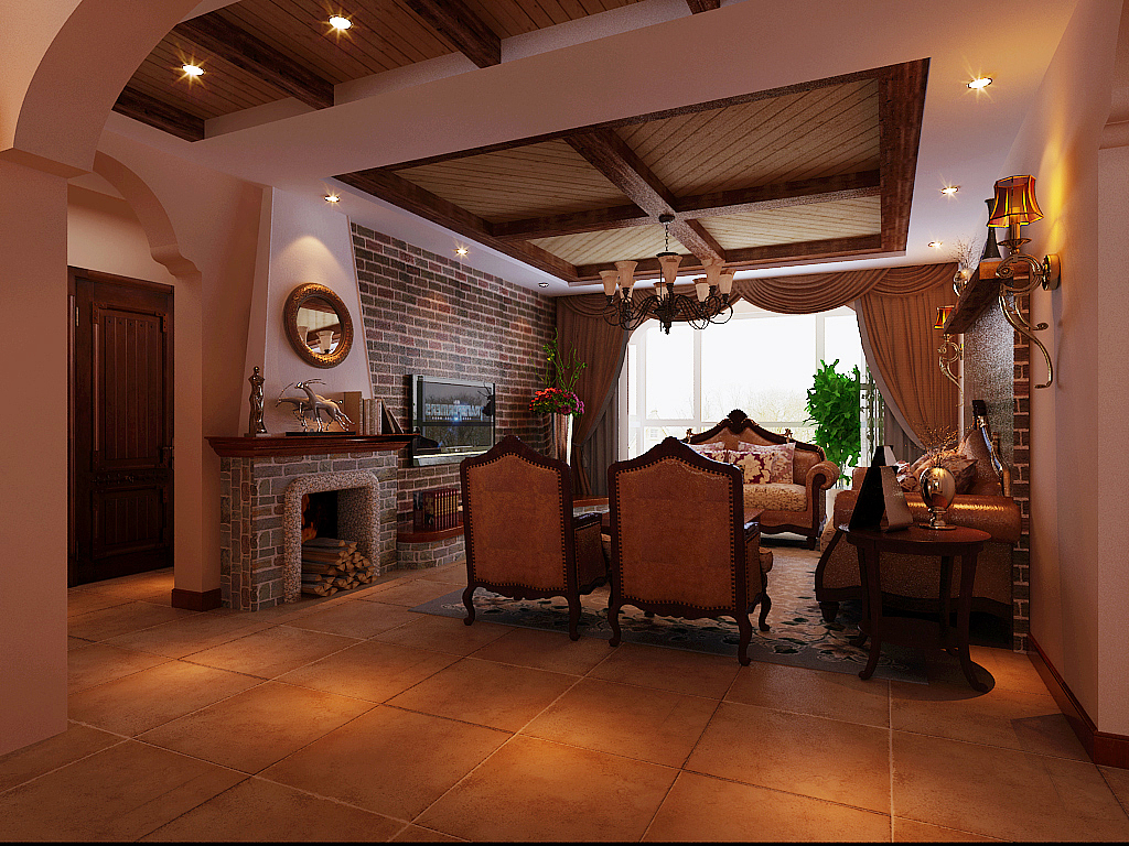 【万信溪园豪庭】-176㎡-美式乡村-金舍装饰（图ZNjYzMDM1ODA=） - 家装设计 - 站酷设计师金舍壹壹原创素材 - 站酷ZCOOL