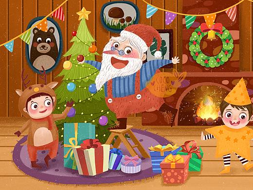 圣诞节快乐（个人主页-ZMzk1NjI3OTY=） - 儿童插画 - 站酷设计师我是柠檬可可原创素材 - 站酷ZCOOL