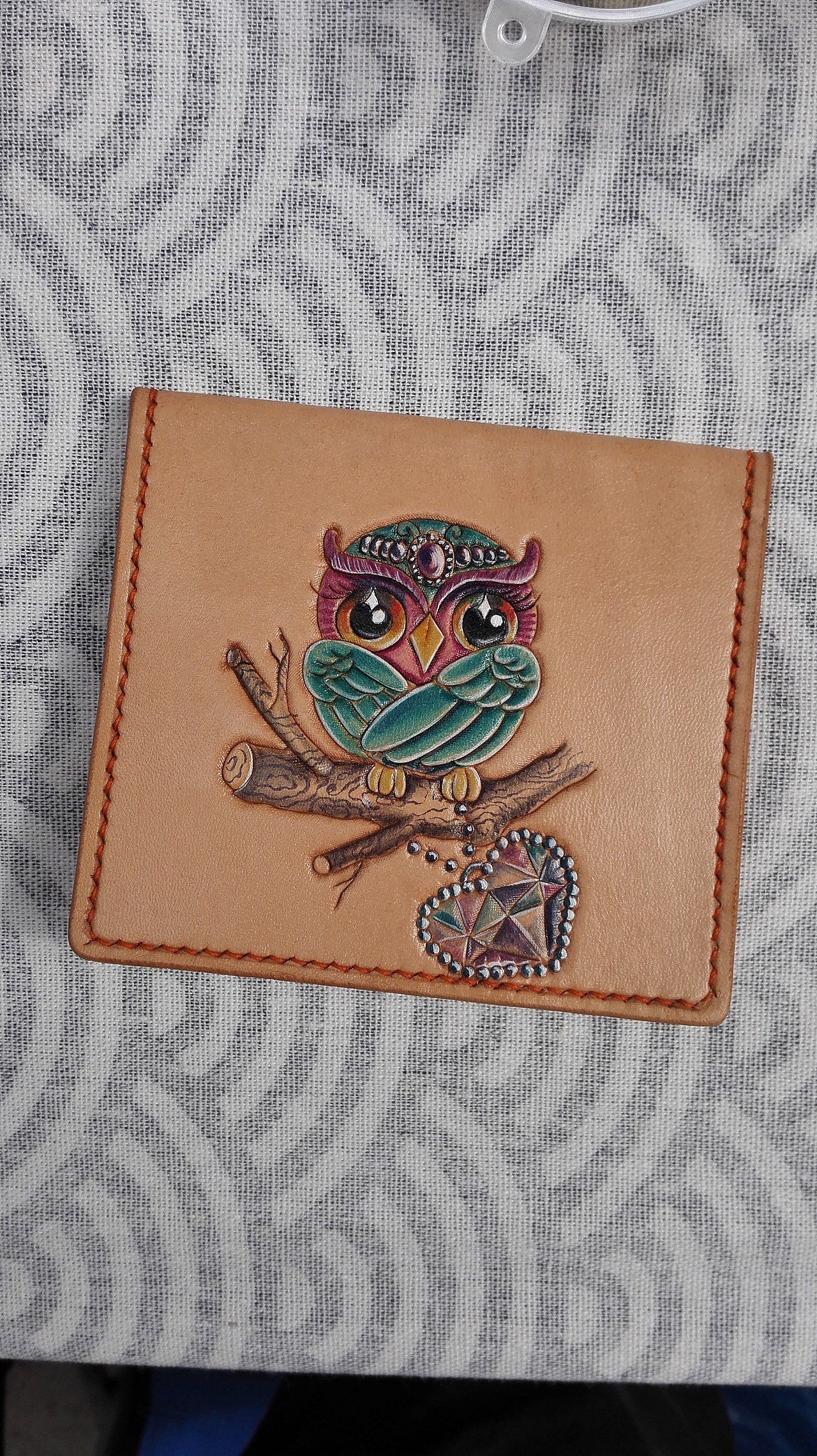 鼎革手工皮具猫头鹰皮雕卡包皮具皮手工皮革皮包皮艺皮匠皮手艺