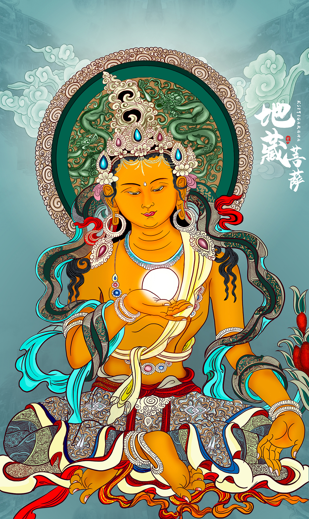 地藏菩萨|插画|创作习作|吉祥雪娃娃_原创作品-站酷zcool