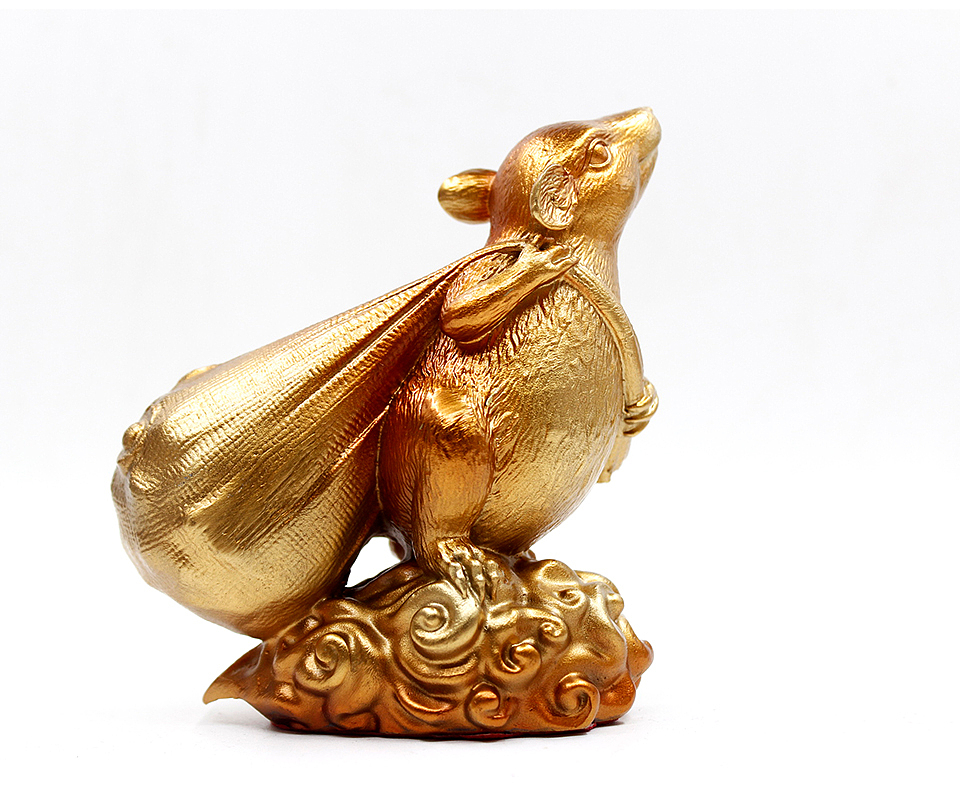 原创【钱袋鼠】2020鼠年文创礼品黄铜摆件