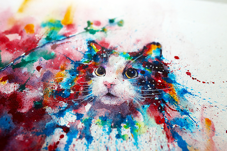 水彩下的貓青年（圖ZNTAzNjAzODQ=） - 商業(yè)插畫 - 站酷設(shè)計(jì)師lvireland原創(chuàng)素材 - 站酷ZCOOL