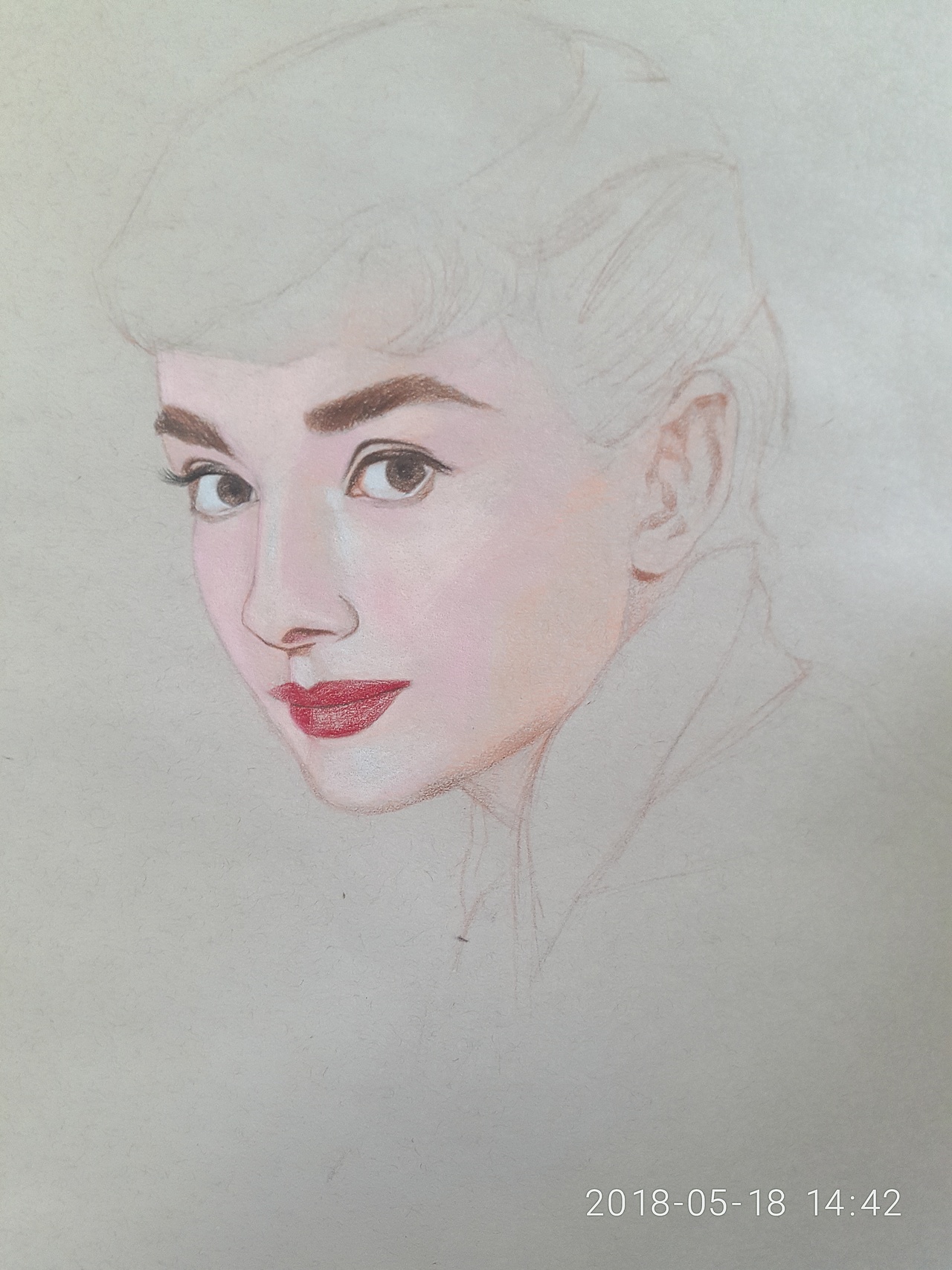 彩铅_奥黛丽赫本