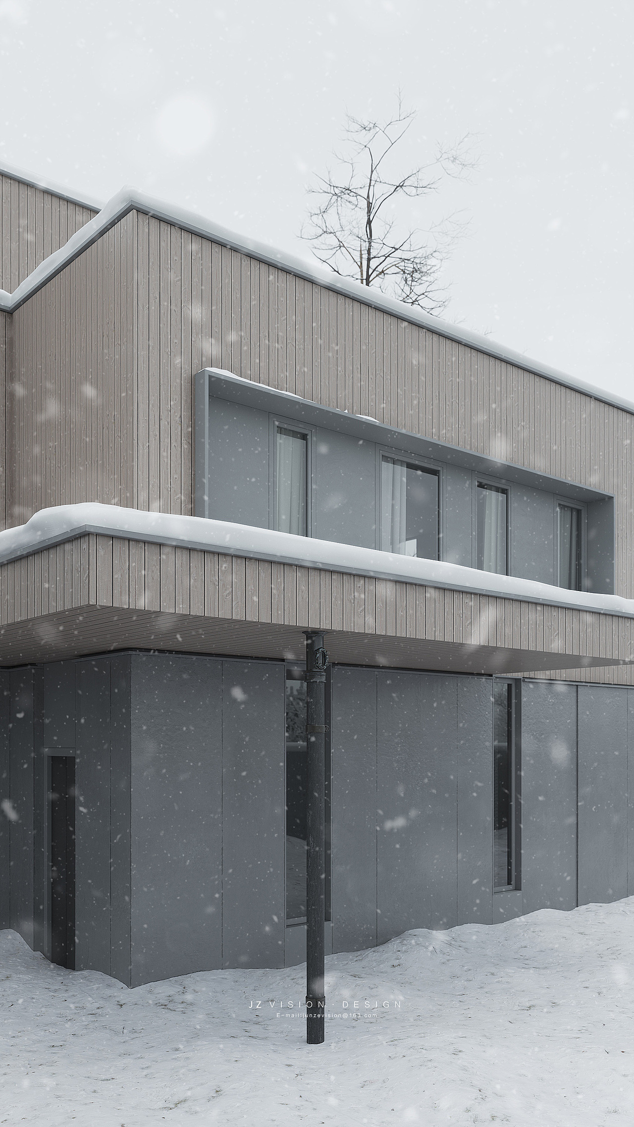 2021夏至_室外雪景渲染表现（图ZMjU5NjUyNDAw） - 建筑设计 - 站酷设计师INZ_VISION原创素材 - 站酷ZCOOL