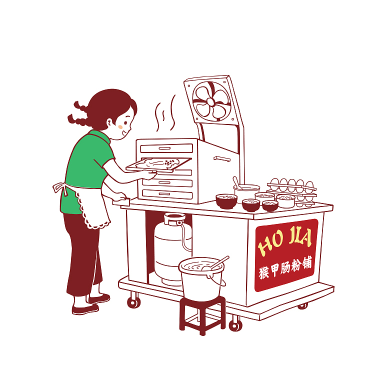 猴甲肠粉铺卡通形象及品牌插画（图ZMjIzODA3NjA0） - 商业插画 - 站酷设计师跳叫板原创素材 - 站酷ZCOOL