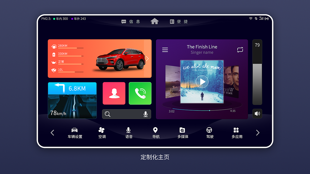 汽车仪表中控界面设计（图ZMjQ4NjQ0NzUy） - APP界面 - 站酷设计师yvette88原创素材 - 站酷ZCOOL