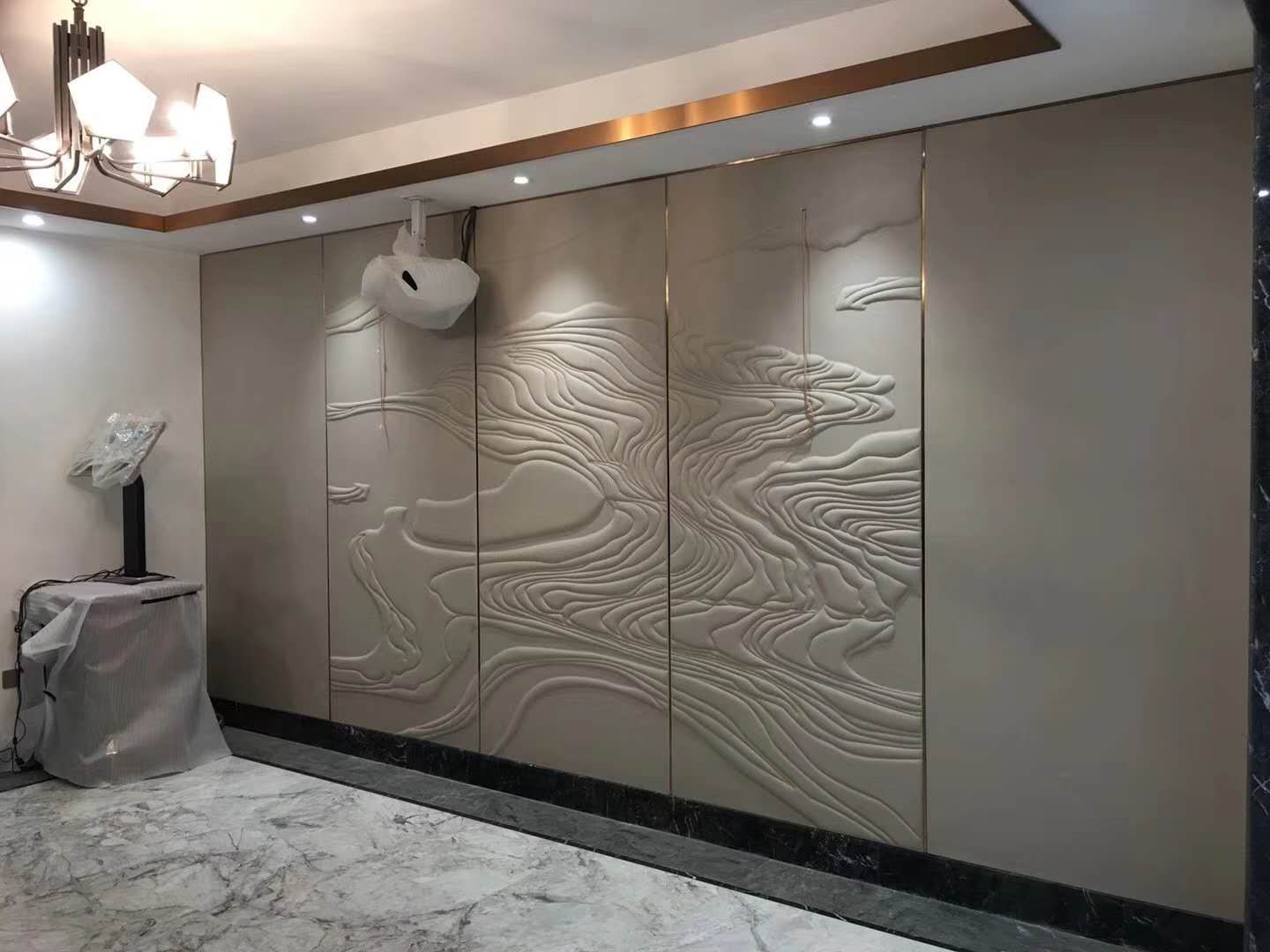 皮雕背景墙;刺绣背景墙;浮雕背景墙;镶嵌及车线背景墙