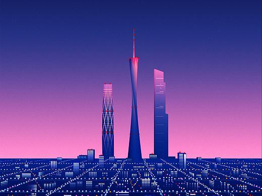 AI插画：广州citypop（二）