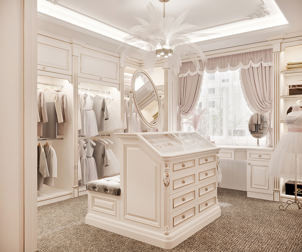 美式卧室衣帽间