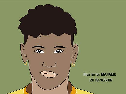 足球插画，梅西，内马尔