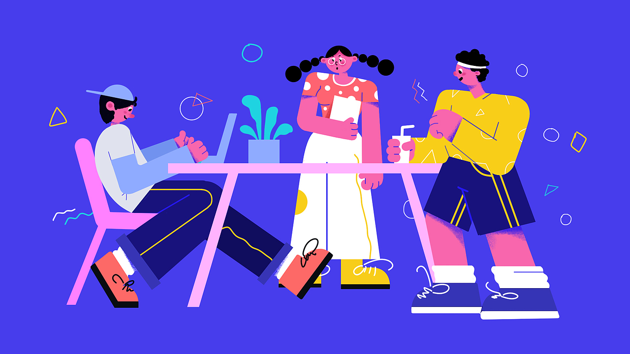 扁平插画人物情绪版