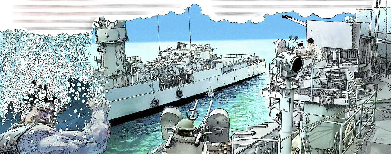 站酷肖刚漫画,写实军事插画,写实漫画,写实二战插画